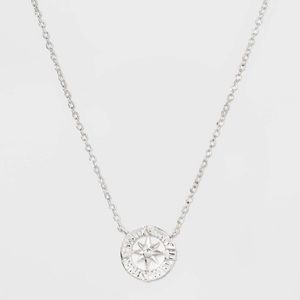 sterling silver compass necklace